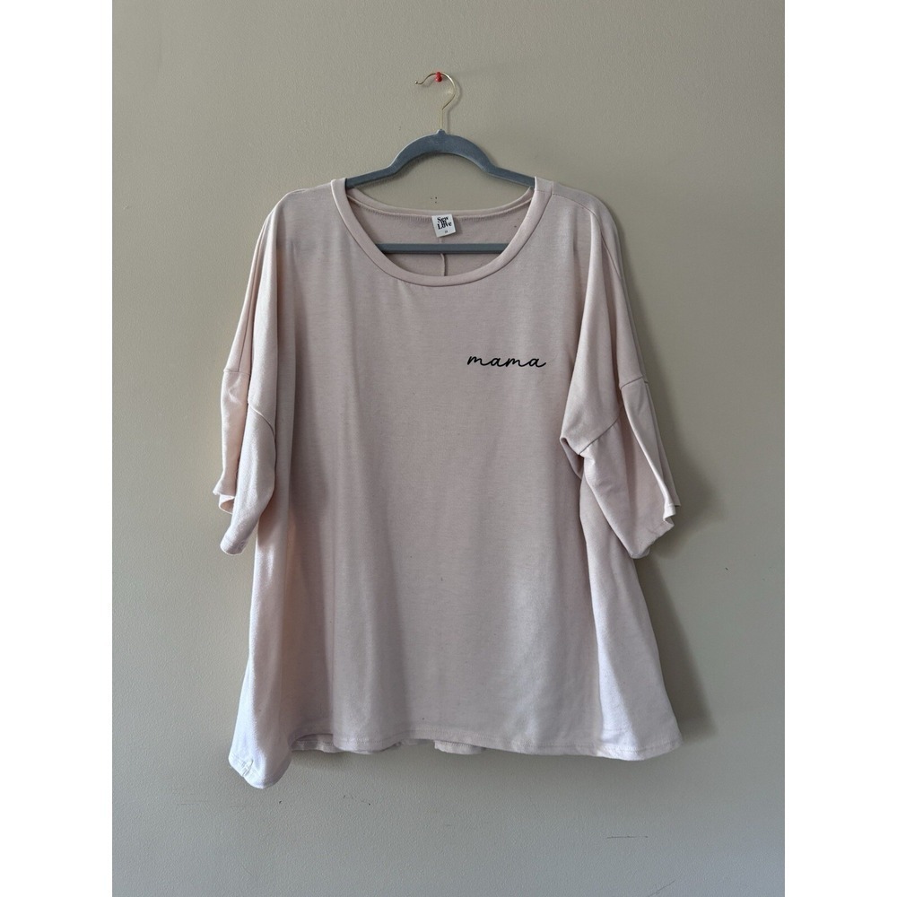 Women's Sew In Love Tee Mama- Top 2X- Ivory EUC Oversized